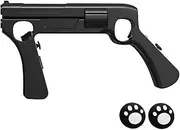 Babibubary Game Gun Grip for Nintendo Switch/Switch OLED Joy-Cons, Ergonomic Controller Handle Kit for Shooting Games, Enhanced Comfort & Immersion Accessory (Black) with 2 Thumb Grips