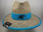 New Era Carolina Panthers On Field Training Coaches Panama Straw Hat Size OSFA
