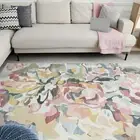 Large Rug Pastel Pink Rose Plush Modern Living Room Carpet Washable 190x280cm