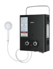 [Devanti] Portable Gas Water Heater 6L/Min LPG System in Black