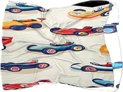 [Diusye] Silk Scarves Cartoon Race Cars Prints Long Chiffon Scarf Wrap Shawl for Women