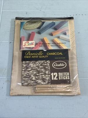 Picasso Pastels Danielle Charcoal Jack Richeson & Co Vintage Ocaldo Sketch Lot