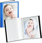 CRANBURY Small Photo Album 4x6 (Blue) - 2-Pack Plastic 4 x 6 Photo Book Album, Each Shows 48 Pictures, Mini Picture Album Binder with Customizable Cover, Baby Photo Books with 4x6 Photo Sleeves