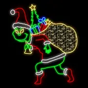 Green Elf w. Present Sack Rope Light Motif 150cm