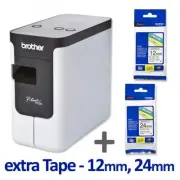 Brother PT-P700 Label Maker BUNDLE, PC or Mac, P-Touch software; EXTRA TZe Tape