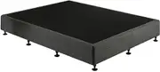 Palermo King Single Ensemble Frame Bed Base - Linen Fabric - Platinum Graphite - Premium Linen Fabric Upholstered Bed Base