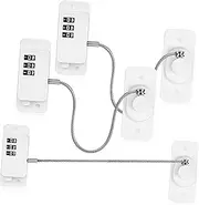 Milisten 3Pcs Safety Window Locks Adhesive Backing Coded Lock for Cabinets Freezers Strong Wire Construction No Marks Installation Durable Versatile Use