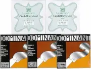 Violin 4/4 String Set (E: Gold Bracut A.D.G Dominant) (E String 0.27 Loop End)