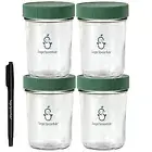 Sage Spoonfuls Glass Baby Food Containers with Lids - 4 Pack, 8 oz