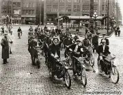 Group of Excelsior V-Twin Motorcycles & Riders - 1915 - Historic Photo Print