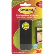 Command Large Picture Hanging Strips-Black 4 Sets/Pkg (Pack of 3)