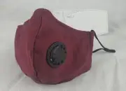 FACE MASK REUSABLE COTTON CLOTH FABRIC W 2 PM2.5 PERFECT FIT ADJUSTABLE BURGUNDY