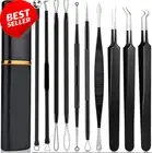 Pimple Popper Tool Kit - 10PCS Comedone Extractor for Acne & Blackhead Removal