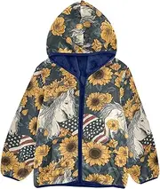 [Caihoyu] Boys Winter Coats Sherpa Lined Zip Up Jacket Toddler Girls Coat