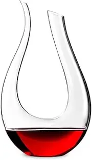 Ganeed Wine Decanter Hand-Blown Crystal Glass, Red Wine Carafe Aerator Pourer with Elegant Box for Fatherday, Birthday, Christmas, New Year Party Gift (1000ml)