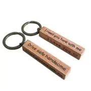Drive Safe Keychain for Boyfriend Husband I Love You Handsome Wooden Key chain