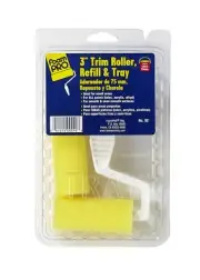 FoamPRO 92 Roller, Refill & Tray Painting Supplies, 3" Trim Roller with Refills