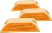 ETHZZLE 3pcs Dual Sided Reflective Road Studs for Enhanced Night Visibility Durable Plastic Markers for Driveway Sidewalk and Highway Safety