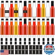 eispap 24Pcs 5oz Glass Bottle, Clear Woozy Bottles with Shrink Capsules,Empty