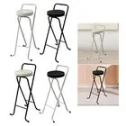 Bar Stool Counter Height Stool Adults Padded Seat PU Cushion Folding Kitchen Bar