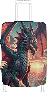 [Joisal] Dragon on Mountain Suitcase Covers for Luggage Tsa Approved Fit 18-32 Inch Luggage, Dragon on Mountain, M 22-24 in