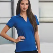 ROMY - Ladies Button-Less Short Sleeve Cotton Polo Shirt