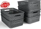 8-Pack Plastic Storage Baskets for Home, Kitchen, Bathroom, Pantry Organization