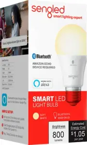 SENGLED B11-N11W A19 2700K WHITE BLUETOOTH SMART LED BULB 800LM - ALEXA - NEW!