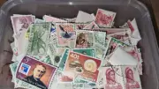 Papua New Guinea Off Paper Stamp Mix in Small Takeaway Container