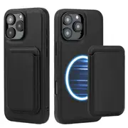 ZUSLAB for Apple iPhone 16 Pro Max Case Magnetic Detachable Card Holder Wallet Shockproof Heavy Duty Protective Cover (2024) - Black