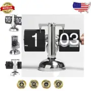 Classic Mechanical Flip Shelf Clock in Black - Perfect for Home & Office