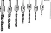 Countersink Drill Bits Set High Speed Steel Woodworking Reaming Bit for Home Decoration and Carpentry Projects 7Pcs 3mm to 10mm