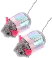 DRESSOOS 2pcs Catnip Cute Mouse Kitten Cat Mice - Teaser Indoor Cat for Interactive Kitten Plush