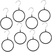 Scarf Ring Holder Round Belt Clip Storage Closet Hanger Clothes Hanger 8PCS Black Scarf Ring Holder