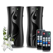 2pack Automatic Air Freshener Spraying Dispenser, Wall Mounted or Freestanding Sprayer Holder, Multiple Time Settings Black
