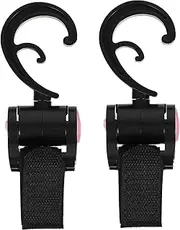 Kisangel Diaper Bag Stroller Hooks 2pcs Rotating Hooks for Stroller Bag for Shopping Easy to Attach Remove