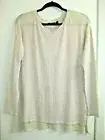 ANA A New Approach Size Large Long Sleeve Thin Knit Top Beige Gold Sparkle NWT