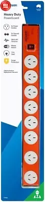 8 Outlet Heavy Duty Surge Protector Powerboard Overload Protection Power Strip