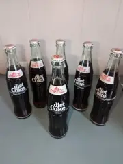 6 Vintage Diet Coke 10oz bottles full Per Lot