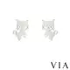 【VIA】動物系列 調皮小野貓造型白鋼耳釘 造型耳釘 鋼色