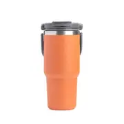 Catzon Portable Car Tumbler Cup with Lid and Straw Vacuum Insulated Water Bottle-Orange