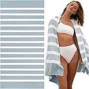 SummerSand Microfiber Beach Towel Extra Large 200x100 cm - Quick Dry, Sand Free - Compact and Lightweight for Travel - Recycled Materials - Travel Bag Incl - Oversized Pool Towel – Cloudy Blue