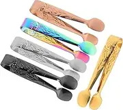 MOTHNUR 5pcs Stainless Steel Mini Tongs for Serving Cookies and Appetizers Versatile Kitchen Tools for Tea Parties and Desserts