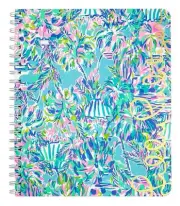 Lilly Pulitzer Large Blue Hardcover Spiral Notebook, 11" x 9.5" with 160 Coll...