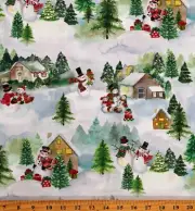 Cotton Snowman Christmas Snowmen Holidays Fabric Print by the Yard D411.03