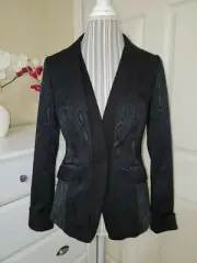 Doncaster Luxurious "Silver Screen" Collection Black Moire Tuxtedo Blazer Sz.2