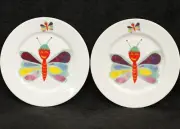 2 (Two) ROY KIRKHAM By NINA CAMPBELL LE PAPILLON Fine Bone China Dessert Plates