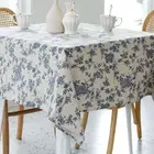 Pastoral Square Tablecloth - 60 x 60 Inch - Linen Fabric Table Cloth - Washab...