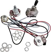 3 Way Guitar Wiring Harness Prewired Wiring Harness Prewired Chrome Box Toggle Switch 500K Pots for Electric Guitar