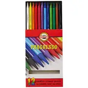 Koh-I-Noor Progresso Coloured Pencils 12 Pack